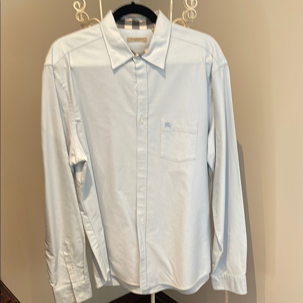 Burberry Men’s light blue Dress Shirt Elegant Formal Attire